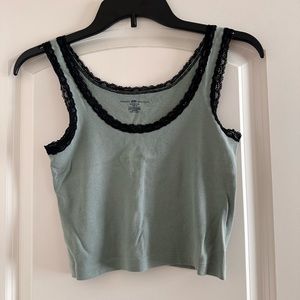 Brandy Melville green and black tank good condition